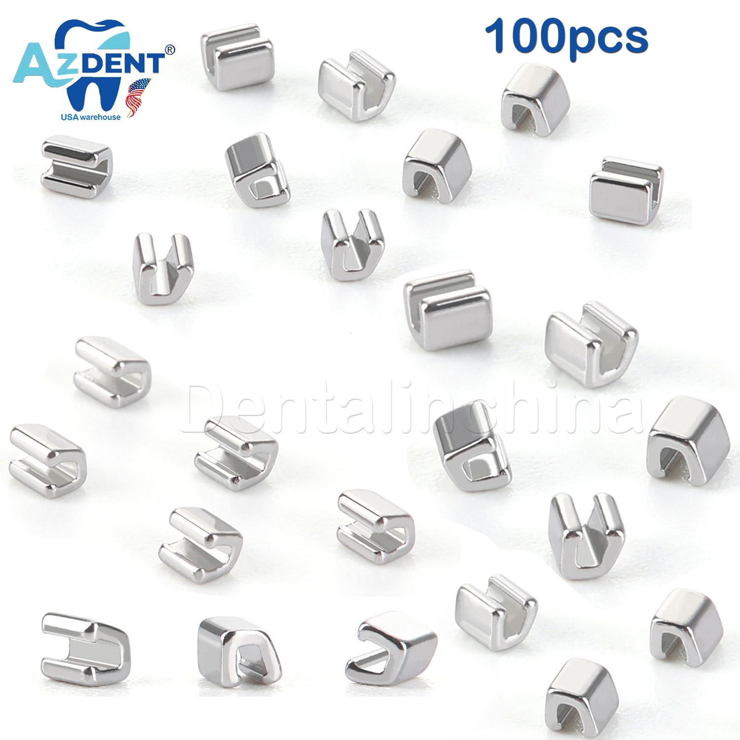 100pcs Dental Orthodontic Crimpable Hooks Stops Metal Stop Type for Arch Wire