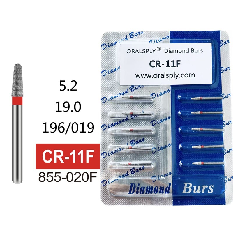 10 Packs CR-11F Inlay Preparation Fine Grit Diamond FG Burs for Dental Handpiece