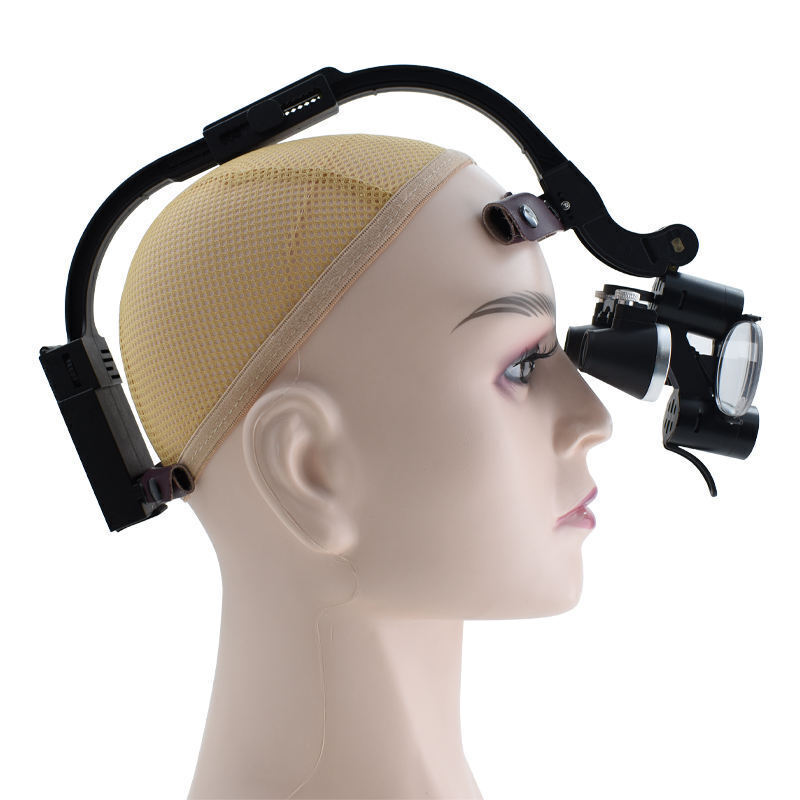 HYG-LP123 Dental 5W LED Wireless Headlamp + 2.5X Medical Loupes + 2 Batteries US
