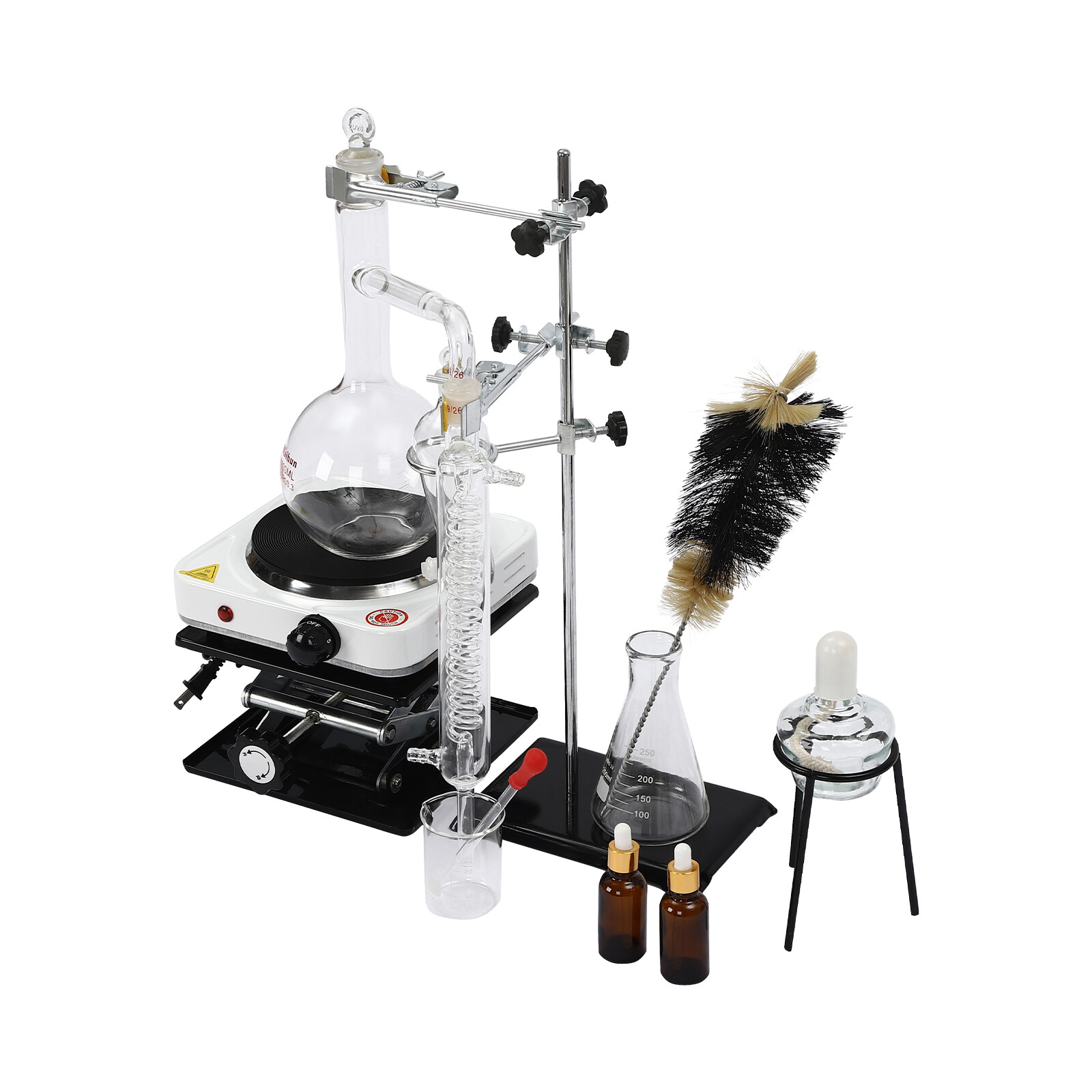 Essential Oil Distillation Apparatus Lab Home Glassware Distillation Kits 1000ml
