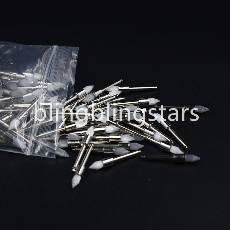 100 Pcs White Dental Prophy Brush Polishing Polisher Brush Nylon Latch Flat Type