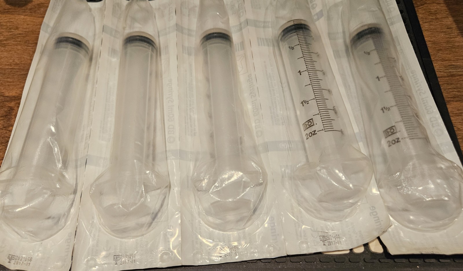 BD 60 ML Syringes Lot of 5 Sealed New In Package No Box 60ml Slip Tip Syringe