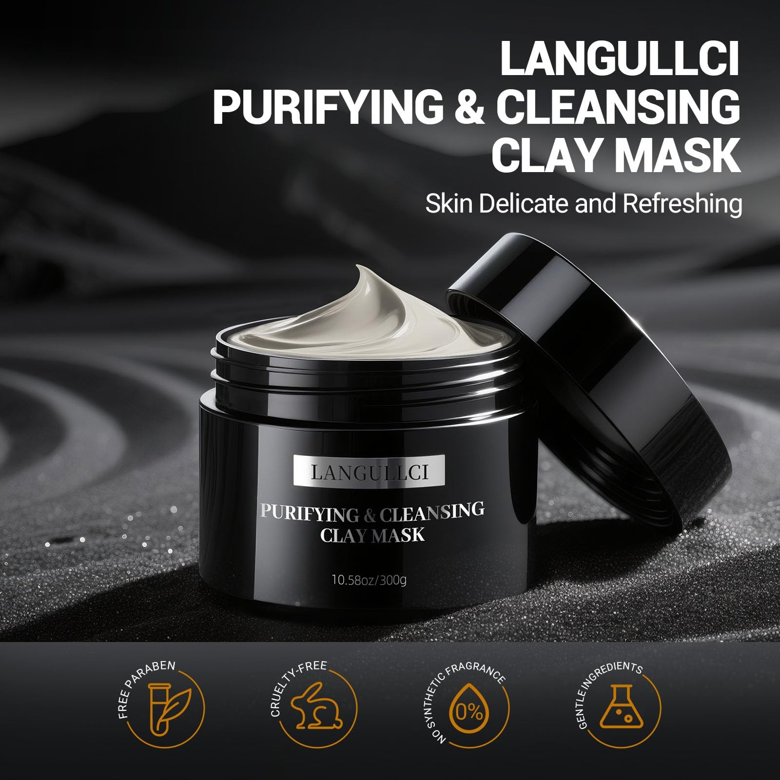 Clay Mask & Mud Face Mask – Purifying Kaolin Clay Mask, Blackhead Remover & Oil