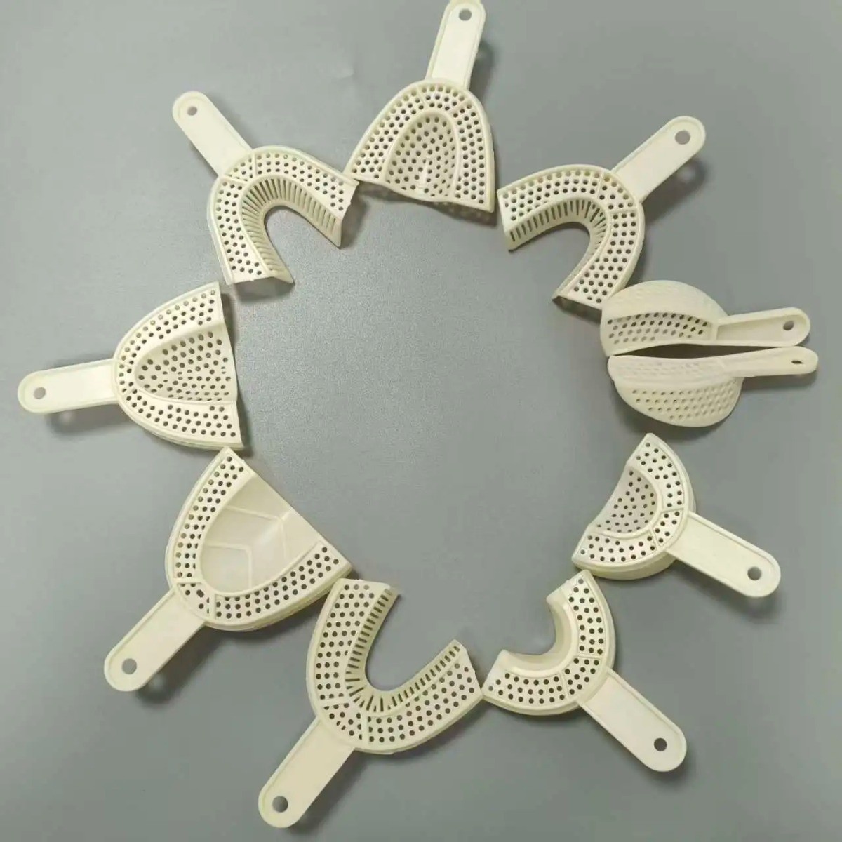 10PCS/SET Dental Trays with steel wire Dental Impressions Tray Plastic
