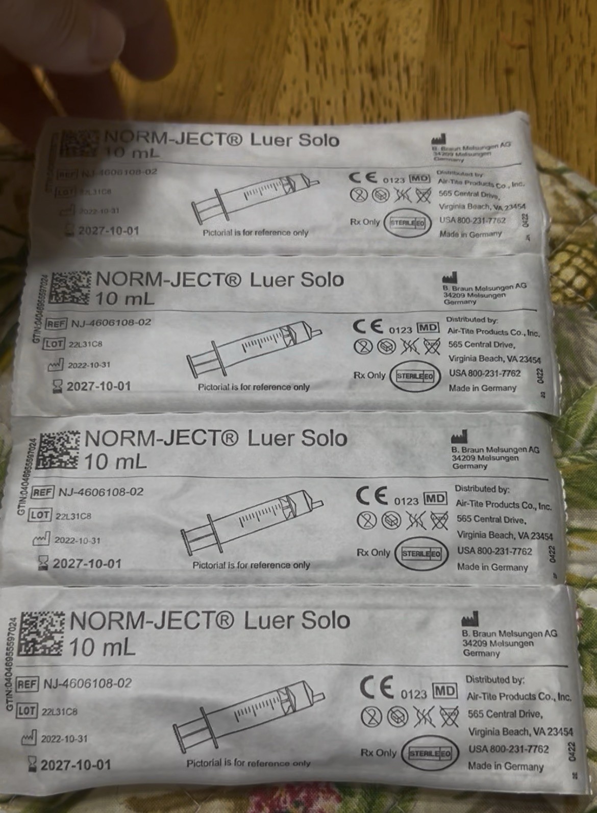NORM-JECT Luer 10 ML Single use Syringes qty 10 Sealed