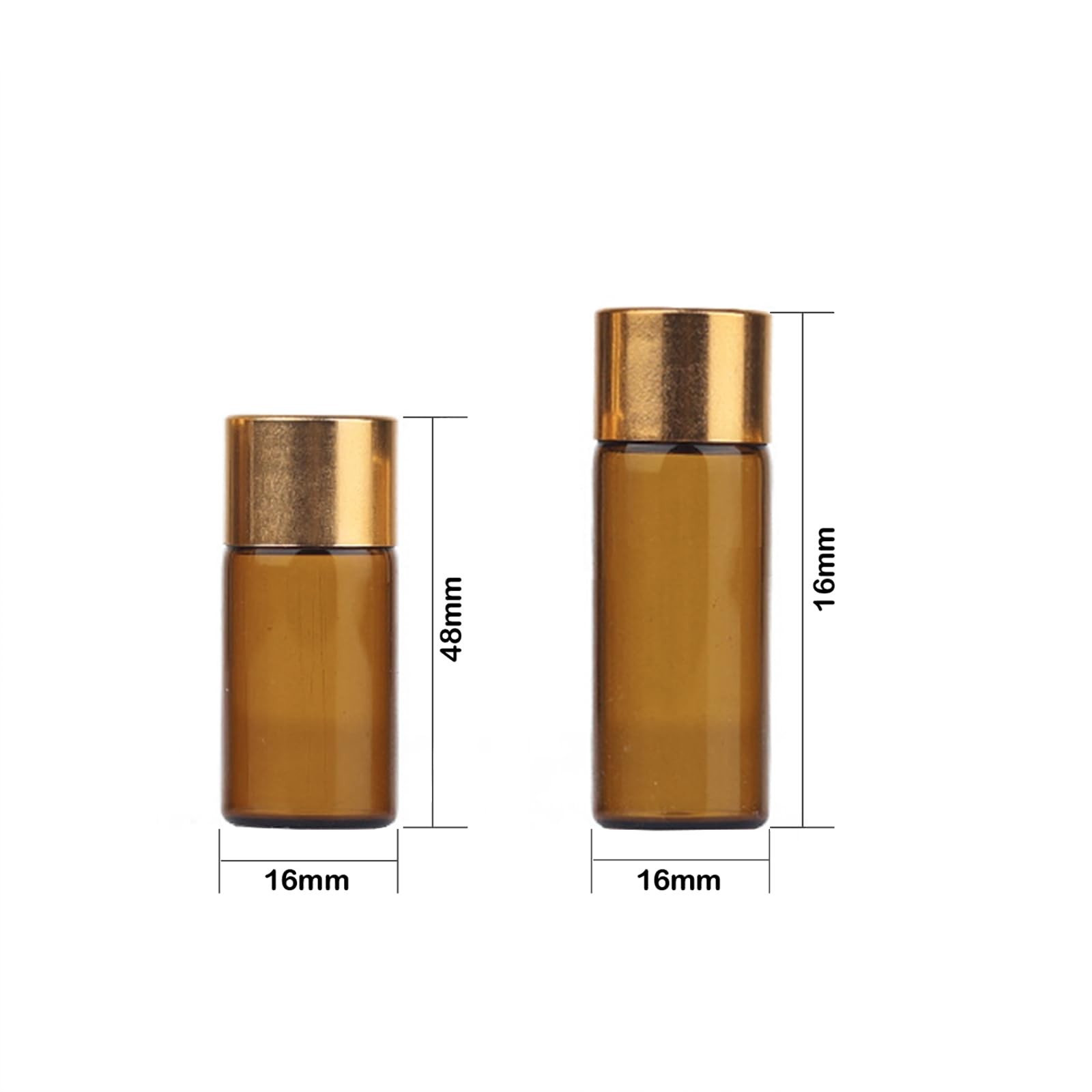 3ml Amber Mini Essential Oil Sample Bottles with Orifice Reducers Container