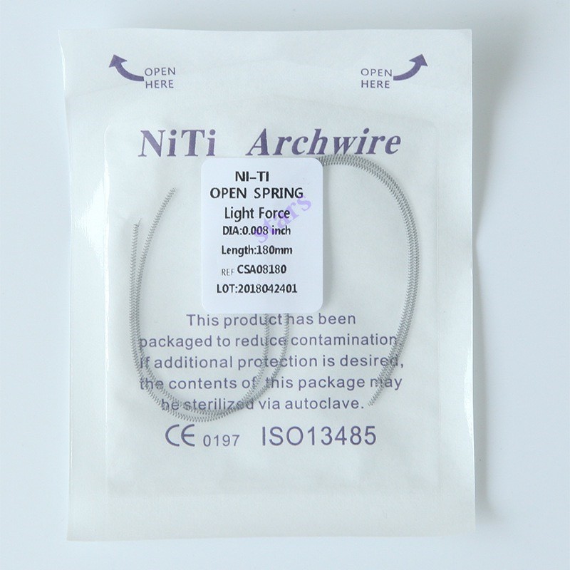 Dental Orthodontic Niti Open Coil Spring Medium Force for Braces 008 010 x 180mm