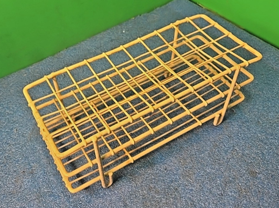Lab 40-Place Beige Epoxy-Coated Wire Test Tube Rack 25mm 1″ 4×10 Array 10x 4.25″