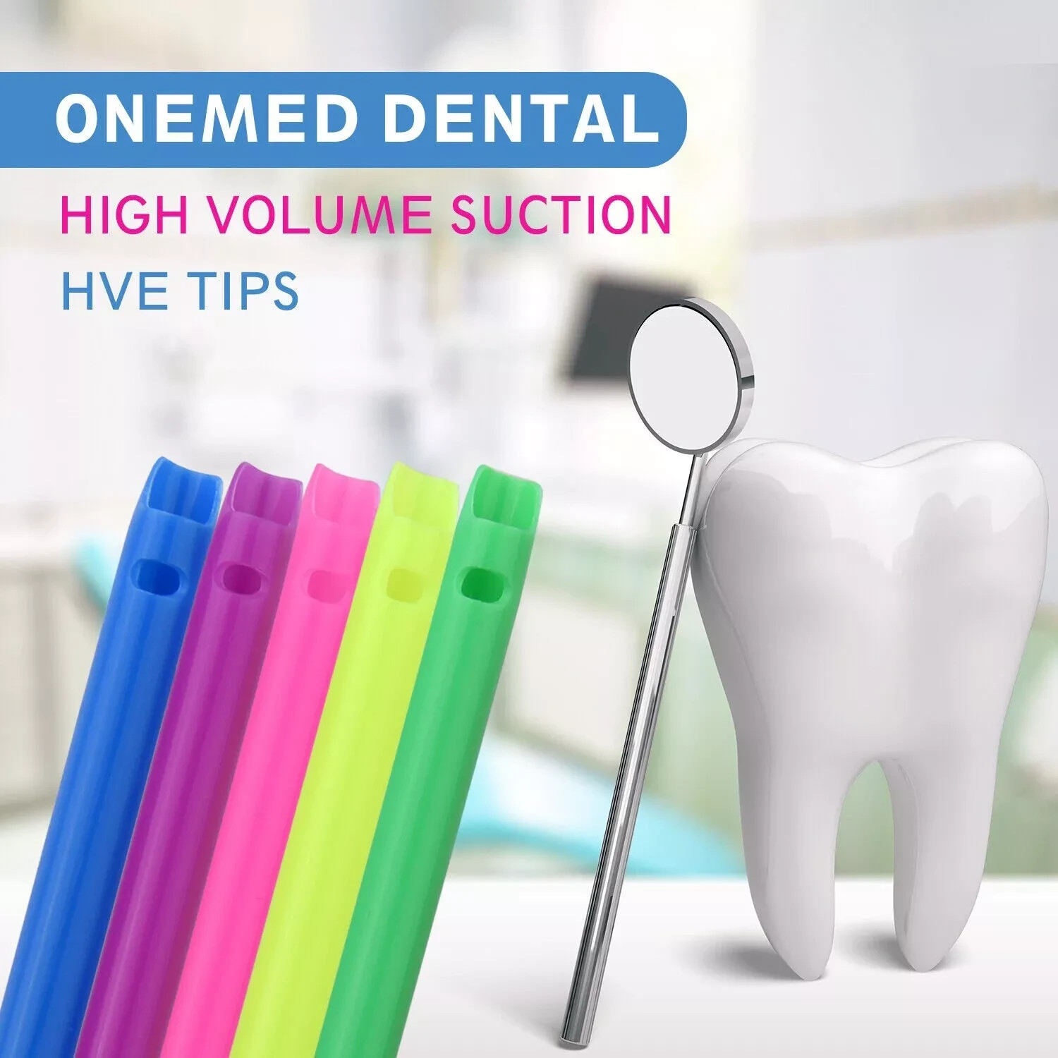 2 Types Disposable Dental High-Volume Evacuation HVE Suction Vented Suction Tips