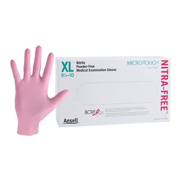 Ansell Perry 6034514 Micro-Touch NitraFree Nitrile Exam Gloves Extra Large 100Bx