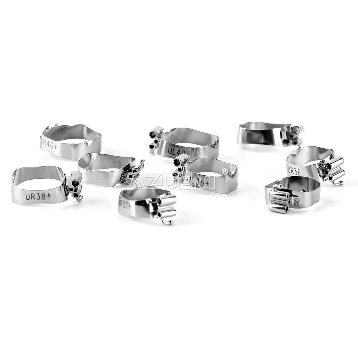 AZDENT Dental 1st Molar Bands Prewelded Buccal Tube Conv Roth.022 U3 L2 35#-40+#