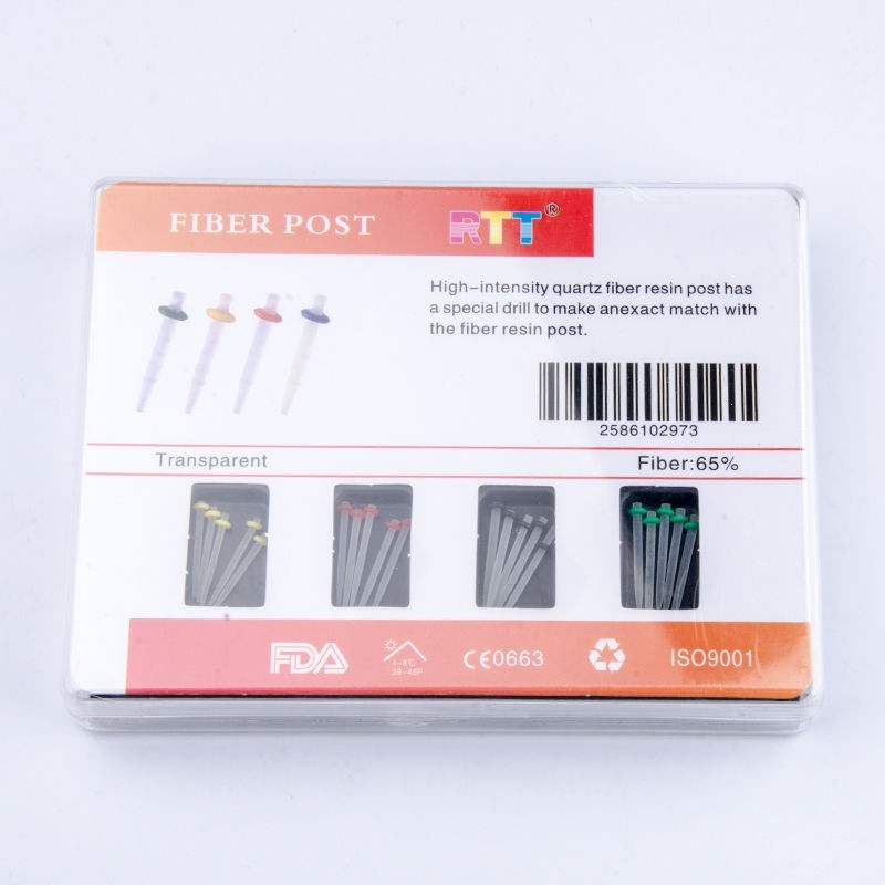 AAA Dental Endo Fiber Post Resin High-intensity Screw Thread Glass + 4 Drills