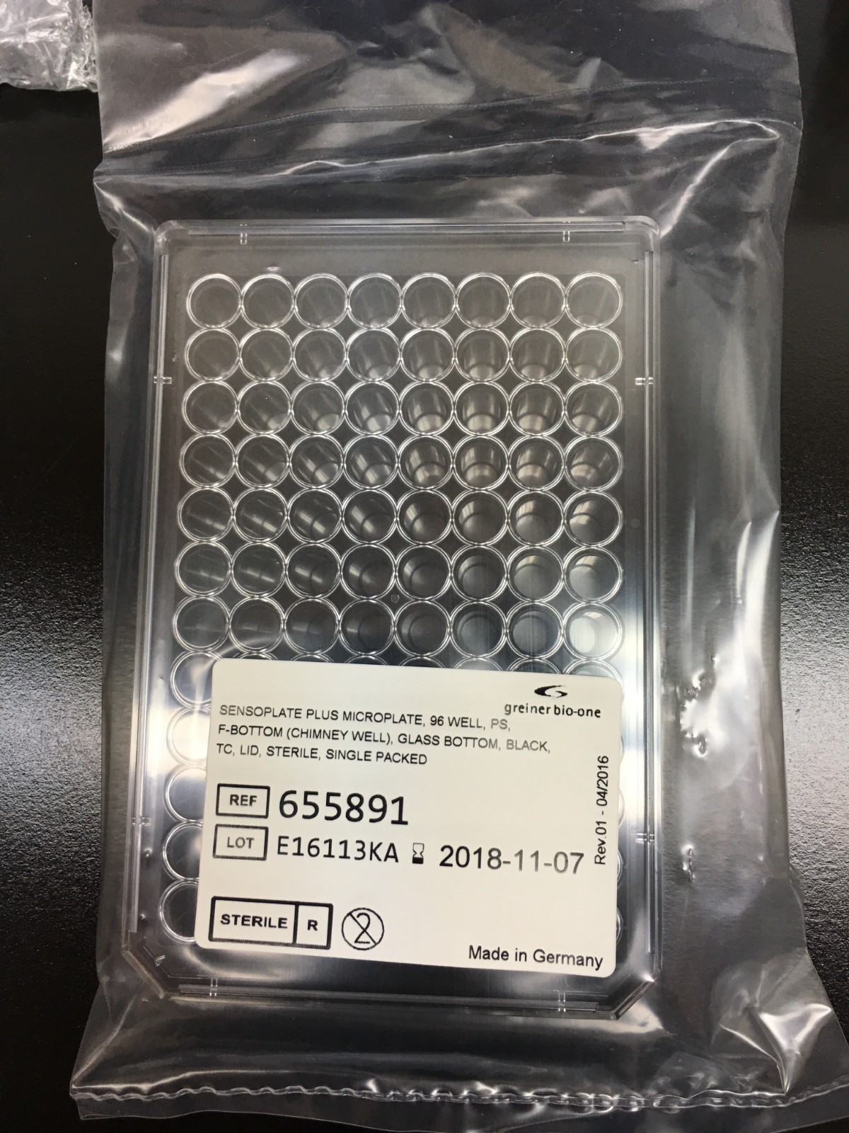 Greiner Bio-One REF 655891C Cellview Microplate 96 Well Cycloolefin Lot 3 PCS