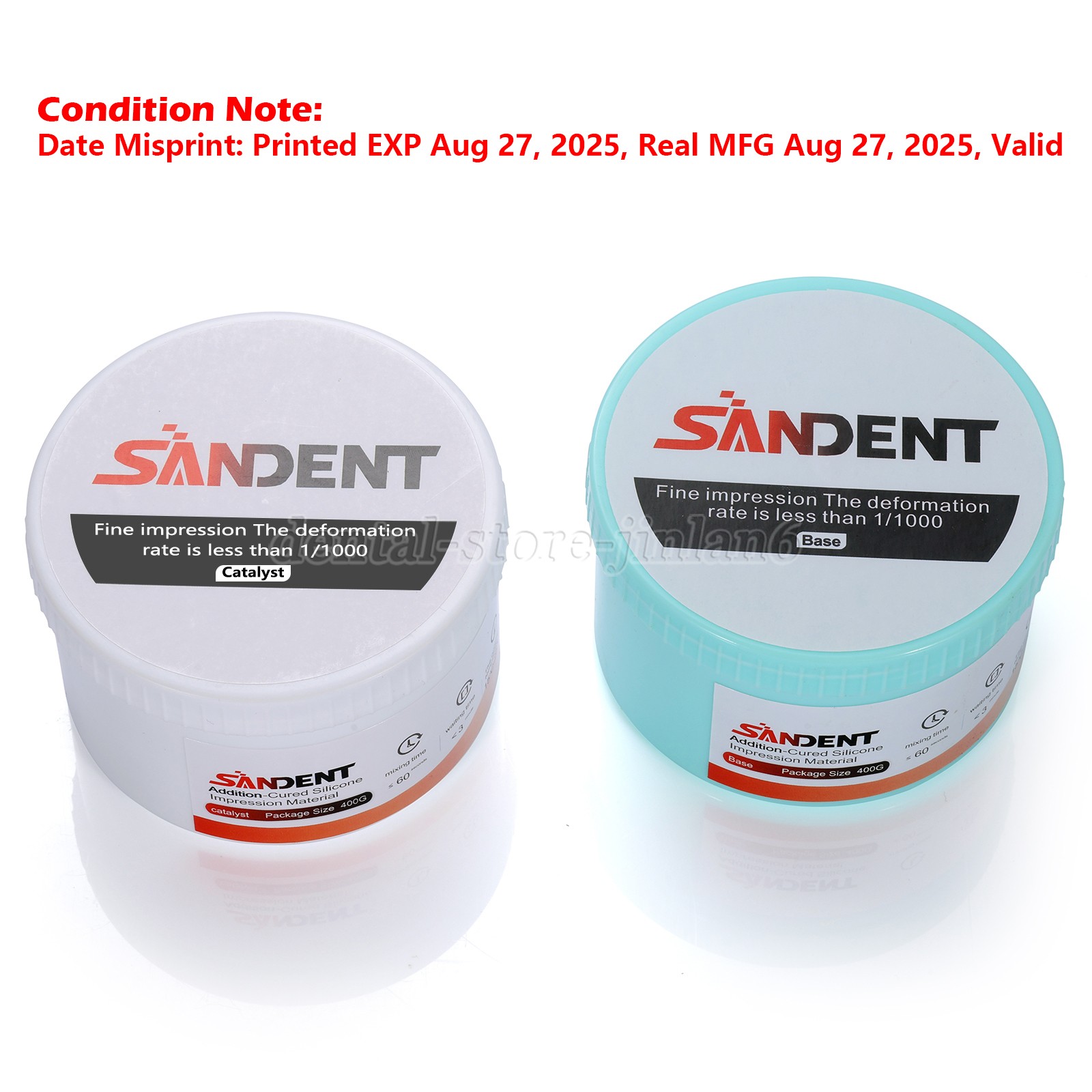 Dental Putty PVS VPS Impression Material Base Normal Set 2 x 400g