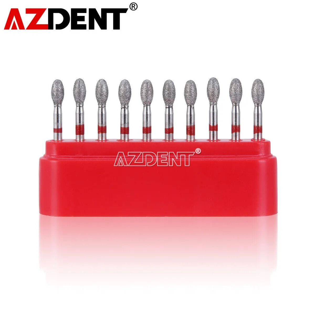 AZDENT Dental FG Diamond Burs FOOTBALL 379-023F FINE RED DEFEND Friction Grip