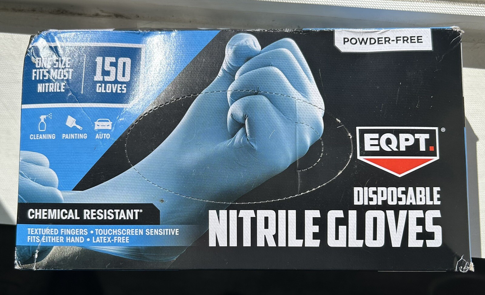 EQPT Industrial Powder-Free Nitrile Gloves, Blue 150 ct./pk. One Size Fits Most