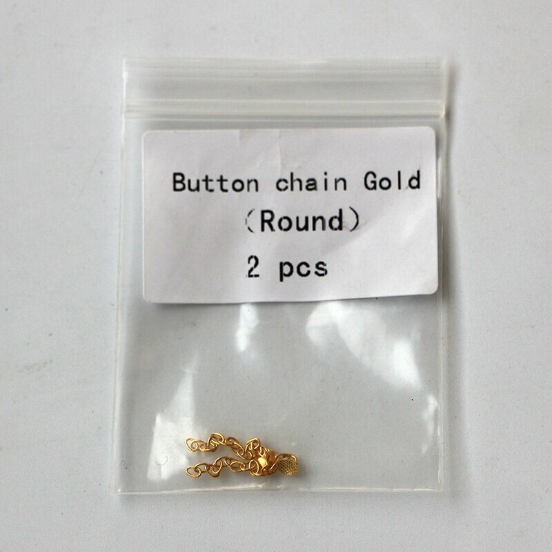 Dental Orthodontic Button Chains Lingual Chain Gold Plated 2pcs/pack Round