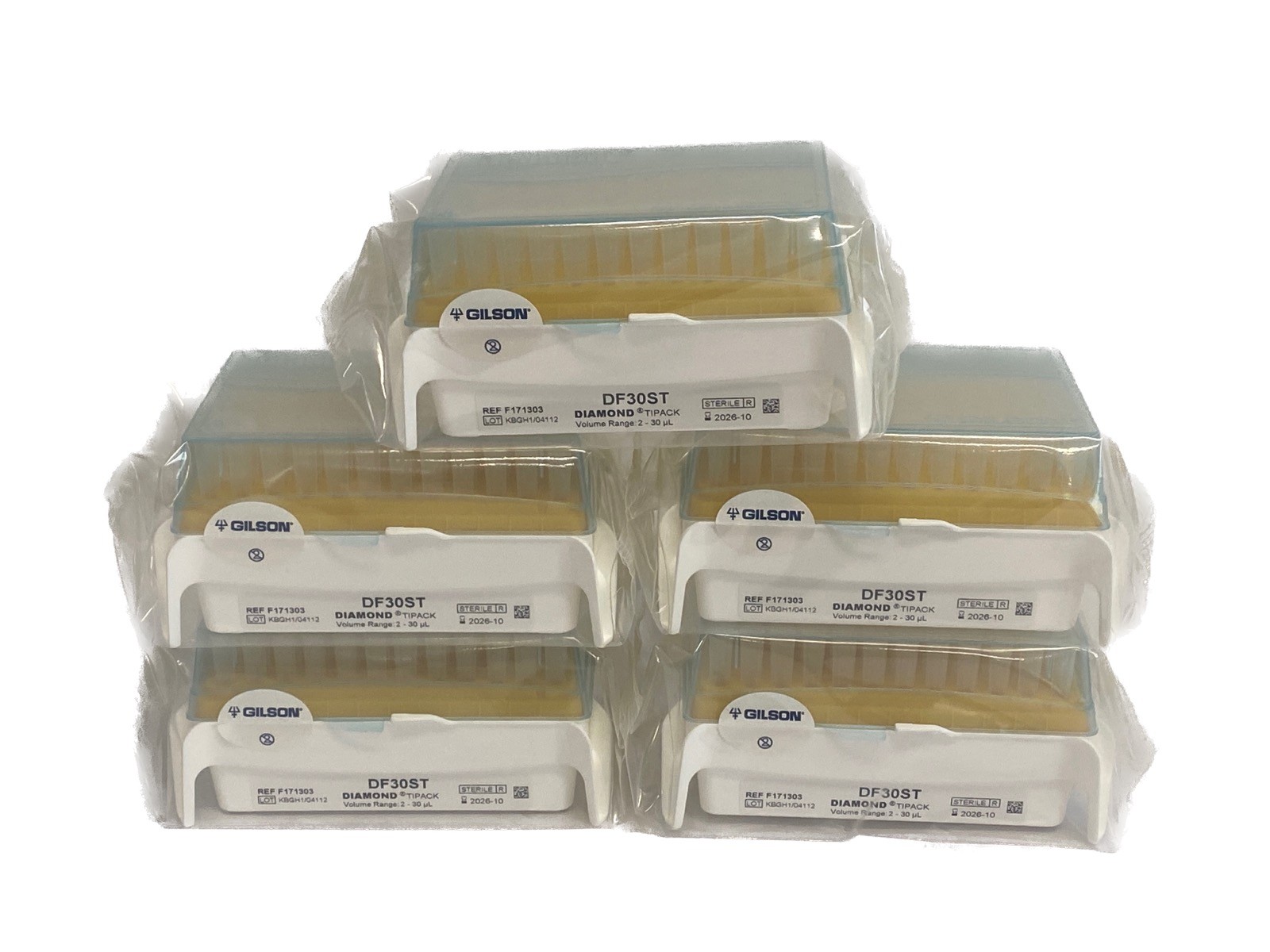 (480) GILSON Pipetman Diamond 30uL DF30ST Filter Pipet Tips Tipack 5×96 F171303