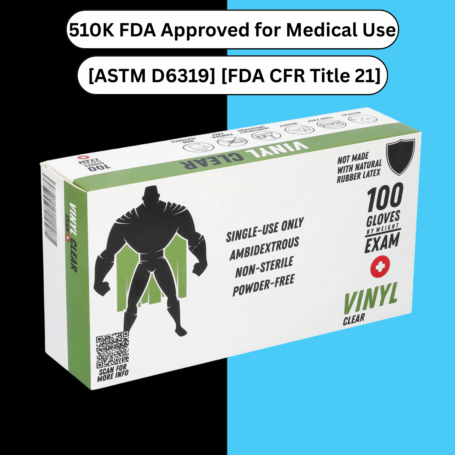 Disposable Vinyl Medical Exam Gloves 5 Mil Clear Powder Free Choose: Size | Pack