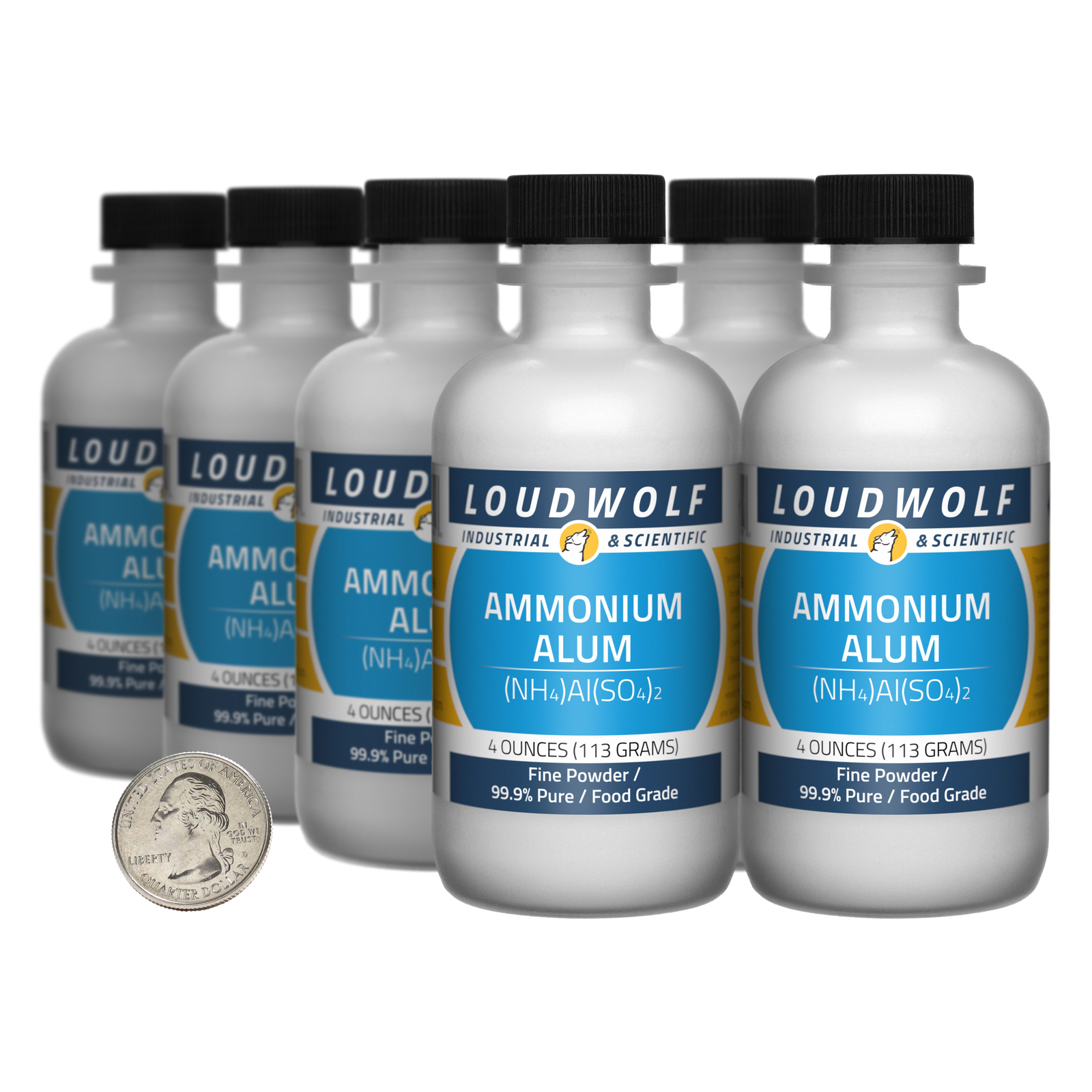 Ammonium Alum / 2 Pounds / 8 Bottles / 99.9% Pure Food Grade / Fine Powder / USA