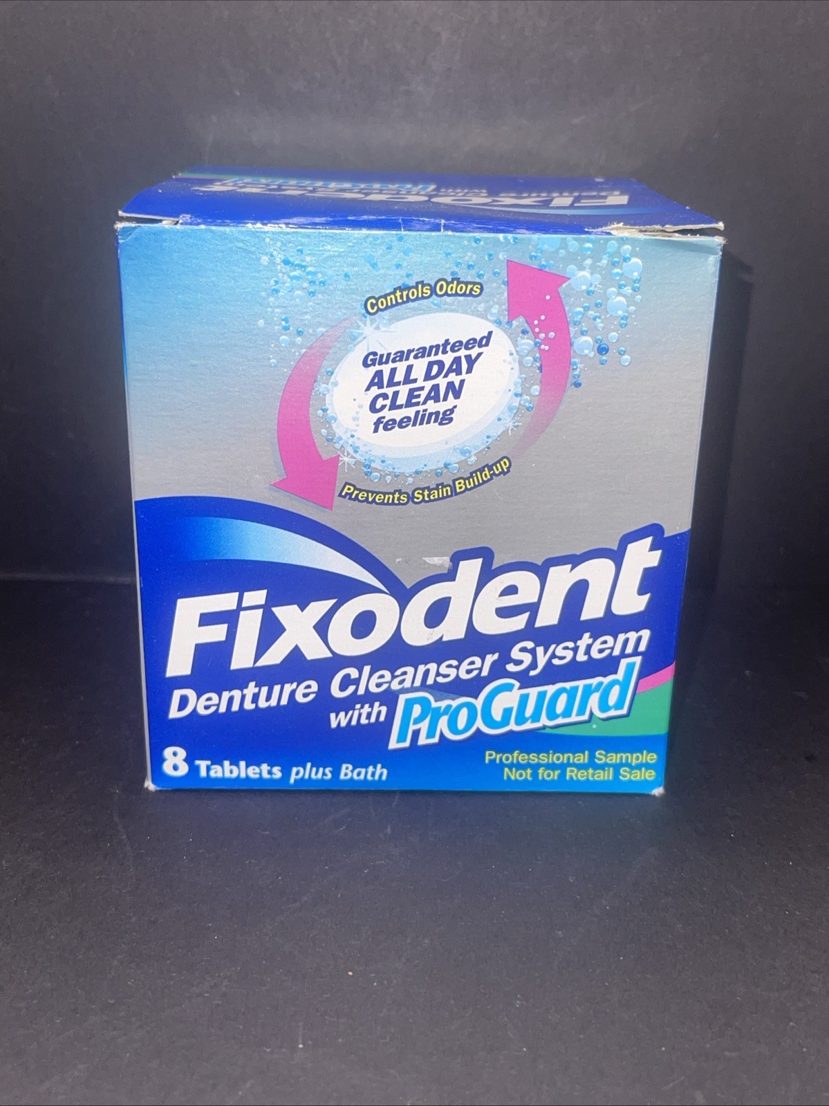 Vintage Fixodent Denture Cleanser System W/ ProGuard (8) Tablets & Bath (read)