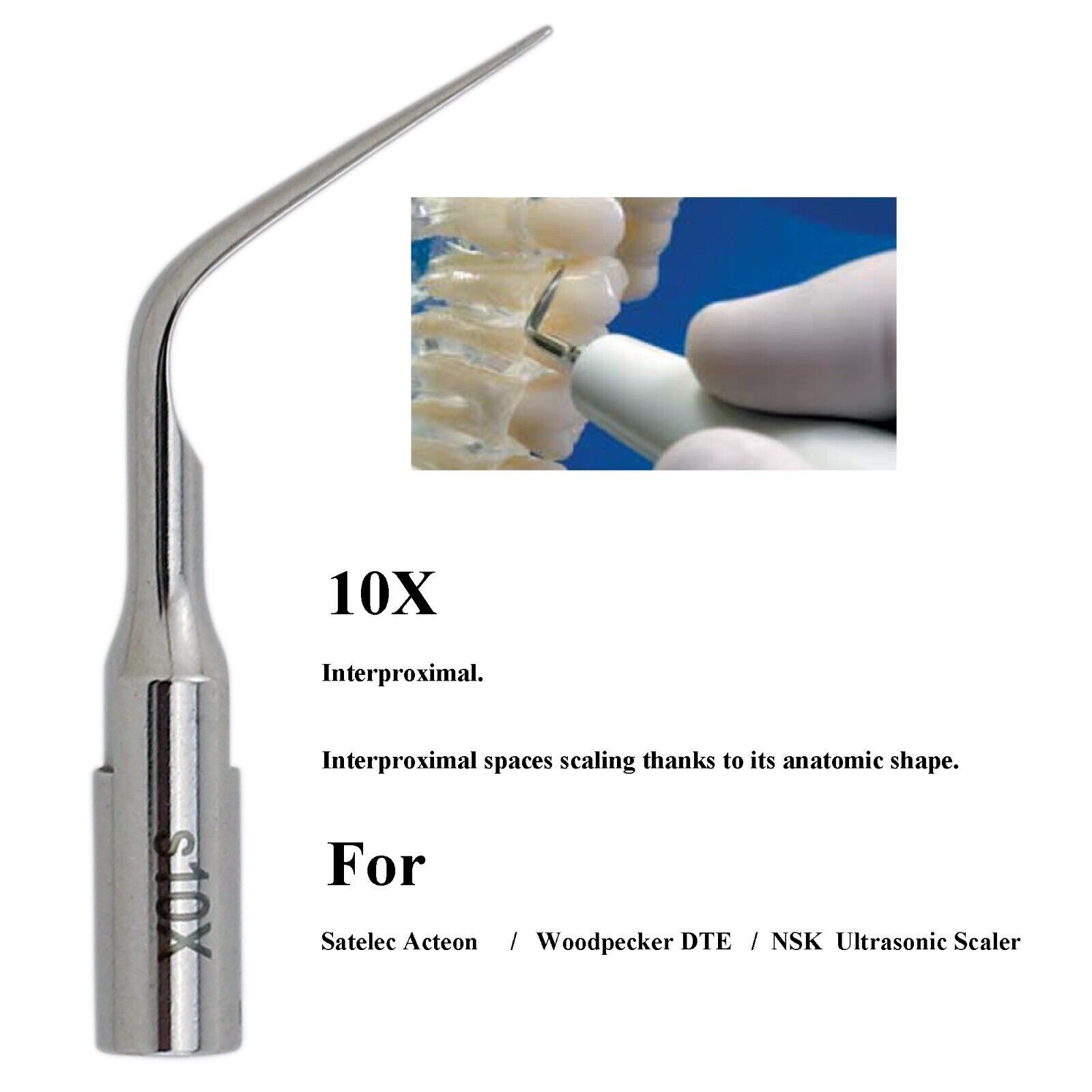 Dental Ultrasonic Piezo Periodontal Scaler Tips 10X Fit Satelec Acteon DTE NSK