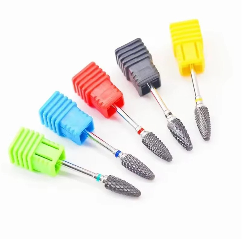 5pcs Stainless Steel Nail Drill Bits 2.35mm Carbide Burs Set Dental Burs – NEW