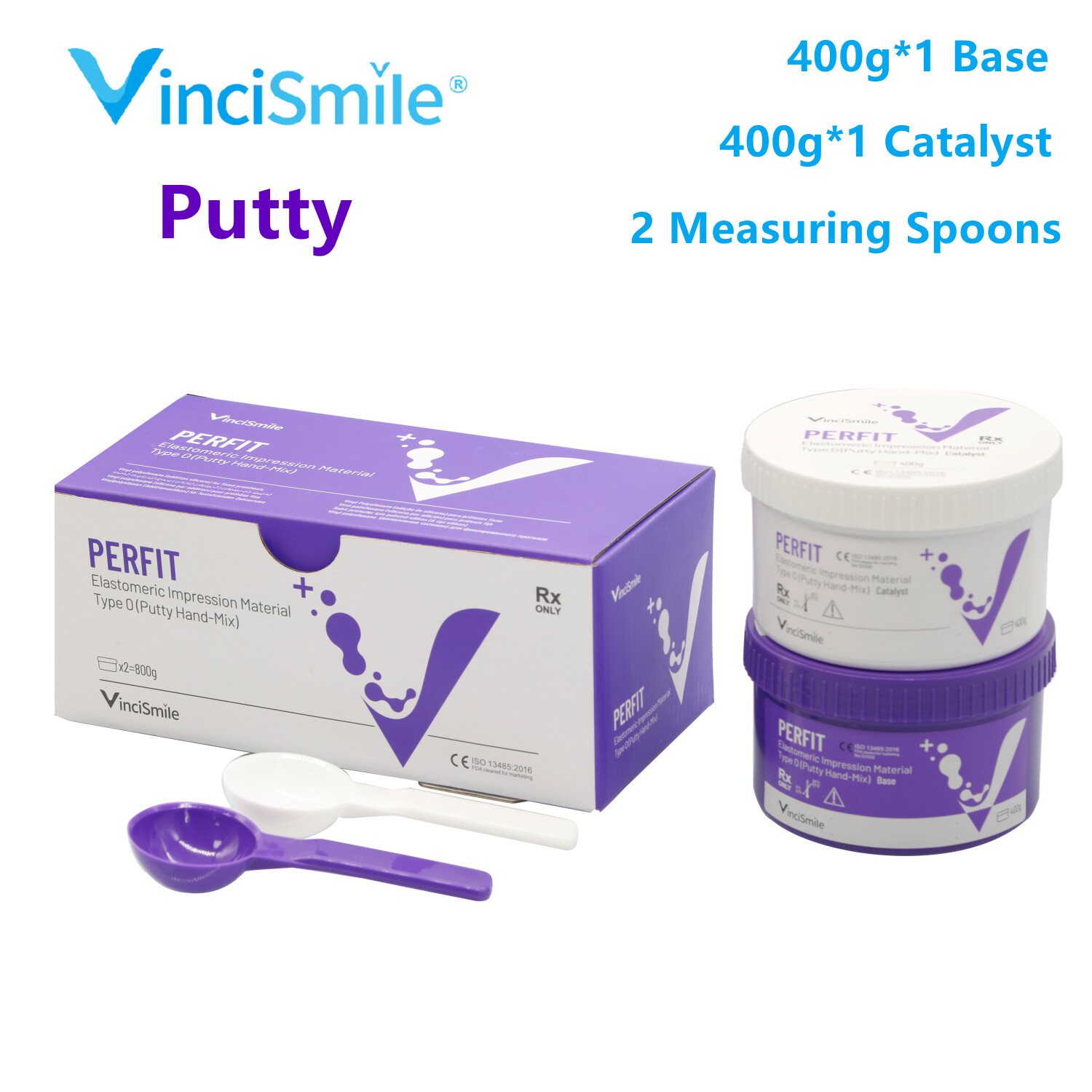 PERFIT Dental Putty Normal/Fast Set PVS VPS Impression Material Base 2 x 400g
