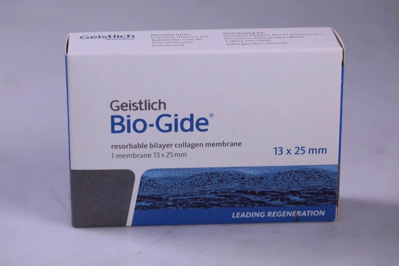 Dental Geistlich Bio-Gide Resorbable Bilayer Membrane 13 X 25mm (Free Ship)