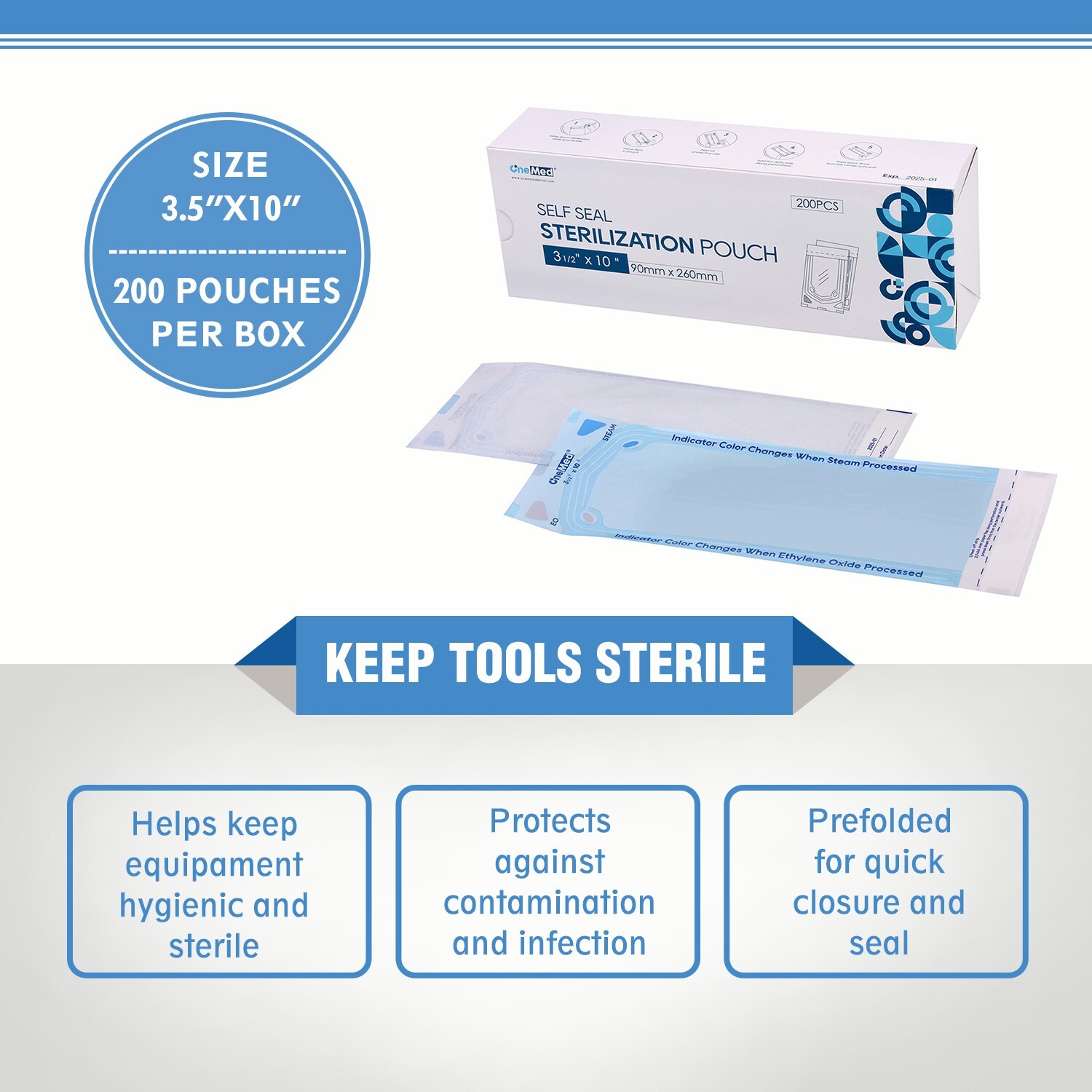4000 Self Seal Sterilization Pouches 3.5″x10″,Sterilizer Bags Dental Tattoo Nail