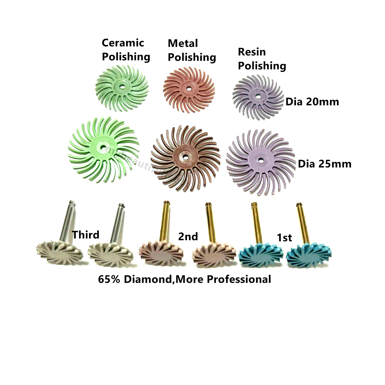5-100X Dental Composite Resin Polishing Sof-Lex Spiral Finishing Wheel Diamond