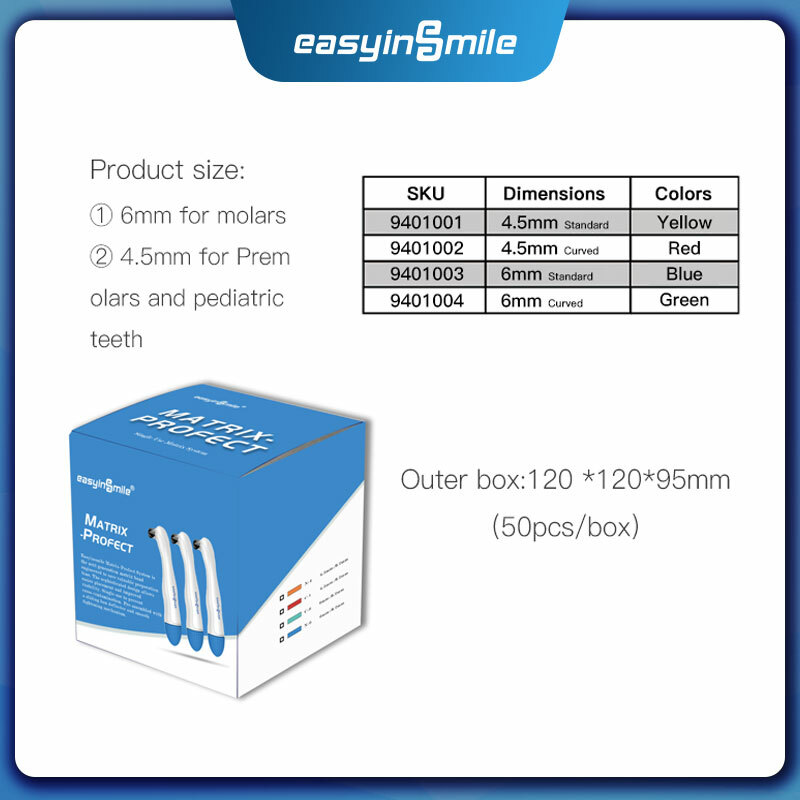 Dental Disposable Pro Matrix System Pre Formed Matrix Bands 50pcs 4.5/6.0mm