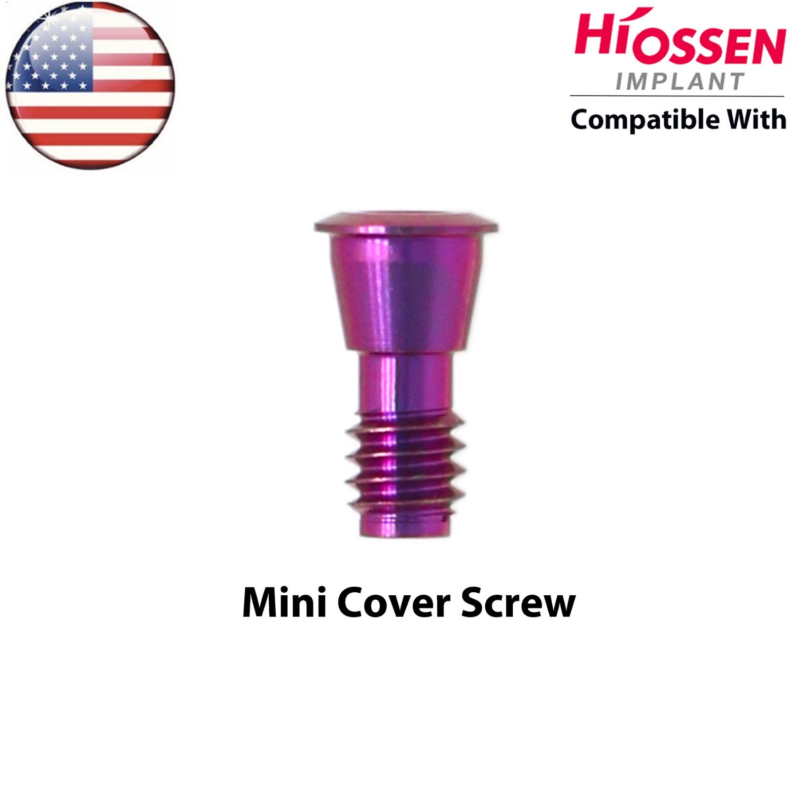 US Dental Healing Abutment Cover Screw Mini Hex Fit Oss Hiossen Implant Platform