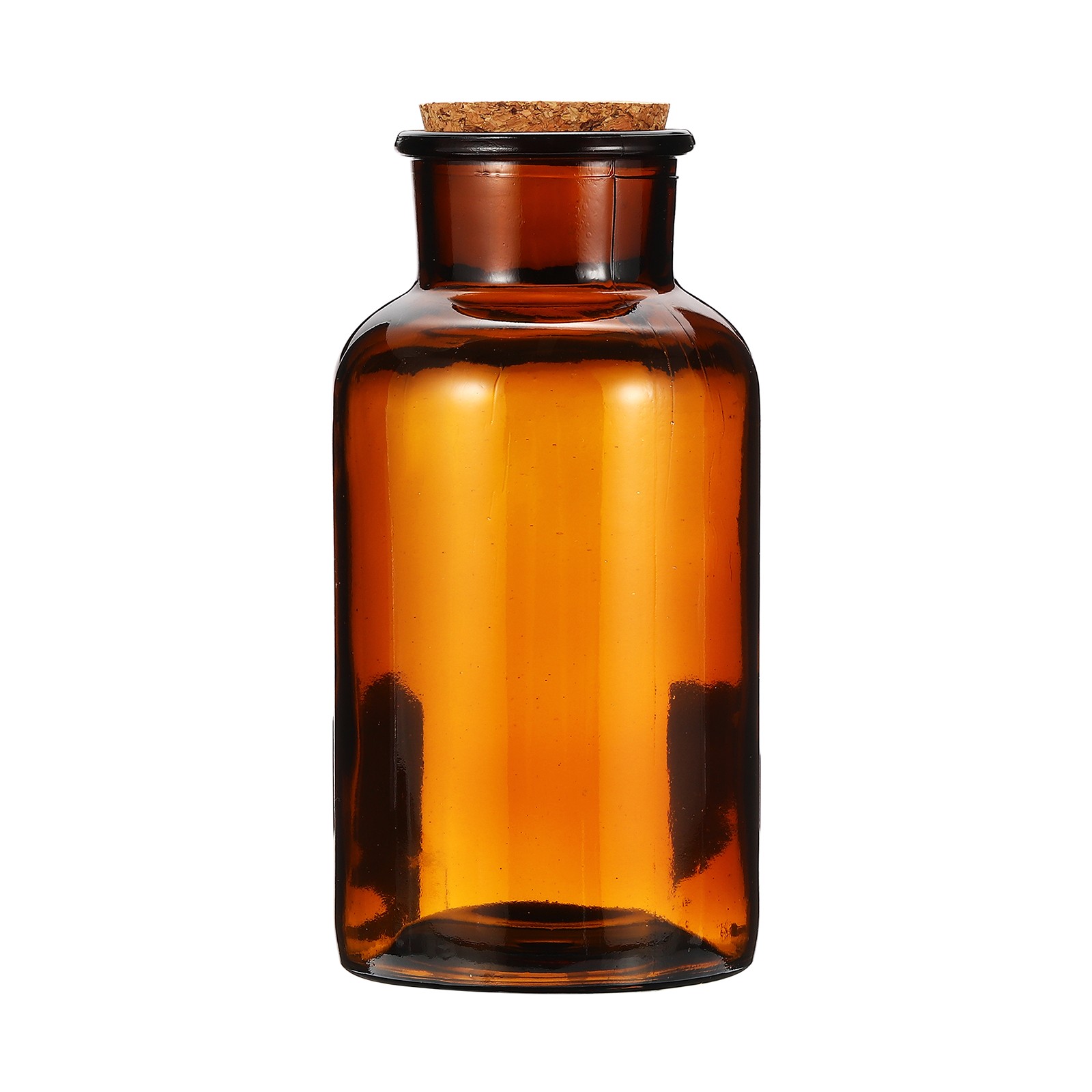 500ml Glass Reagent Bottle with Stopper Narrow Mouth, Brown(16.9oz)