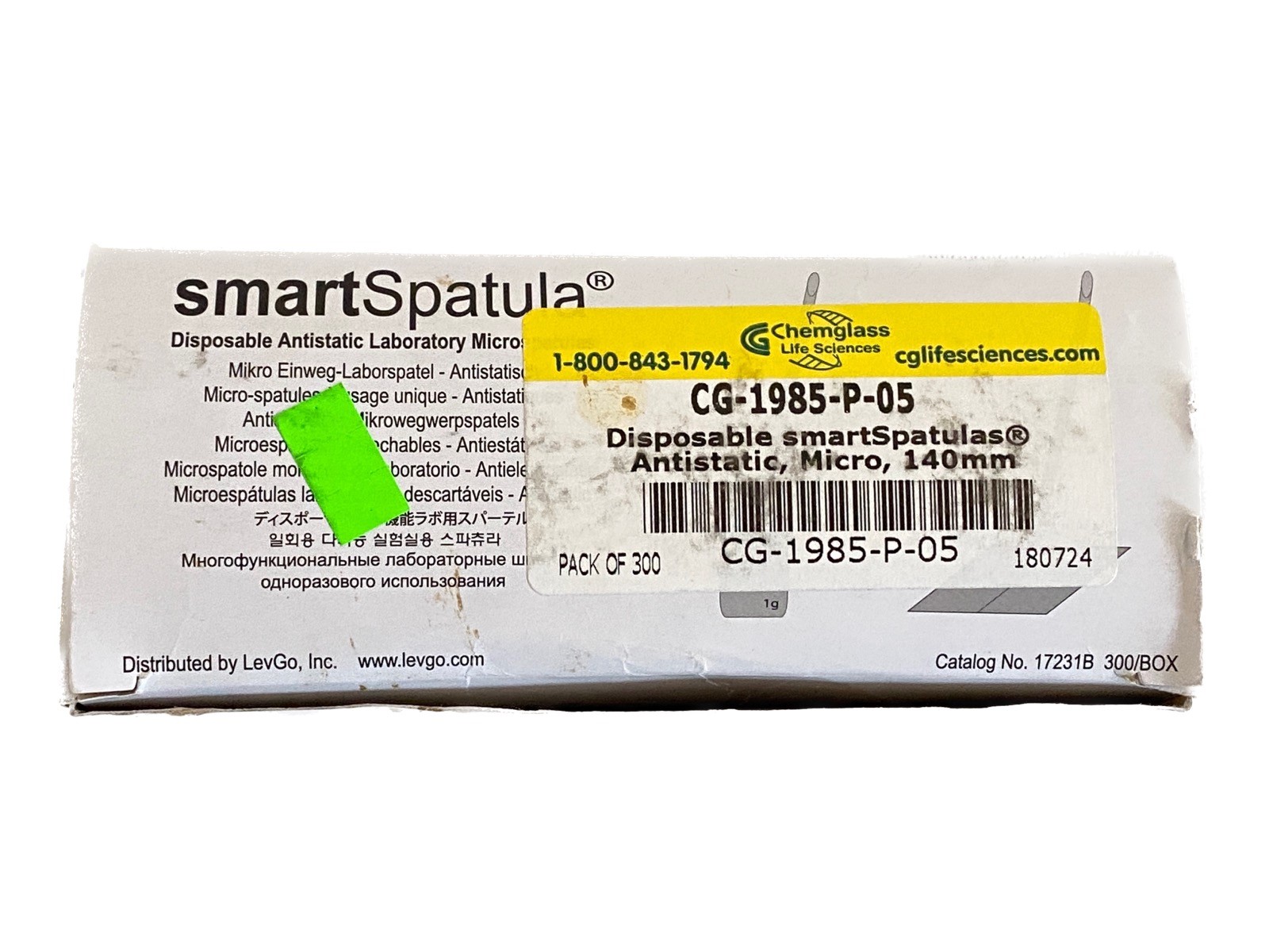 (300) SmartSpatula Disposable Antistatic Micro Spade Spatula 140mm White 17231B