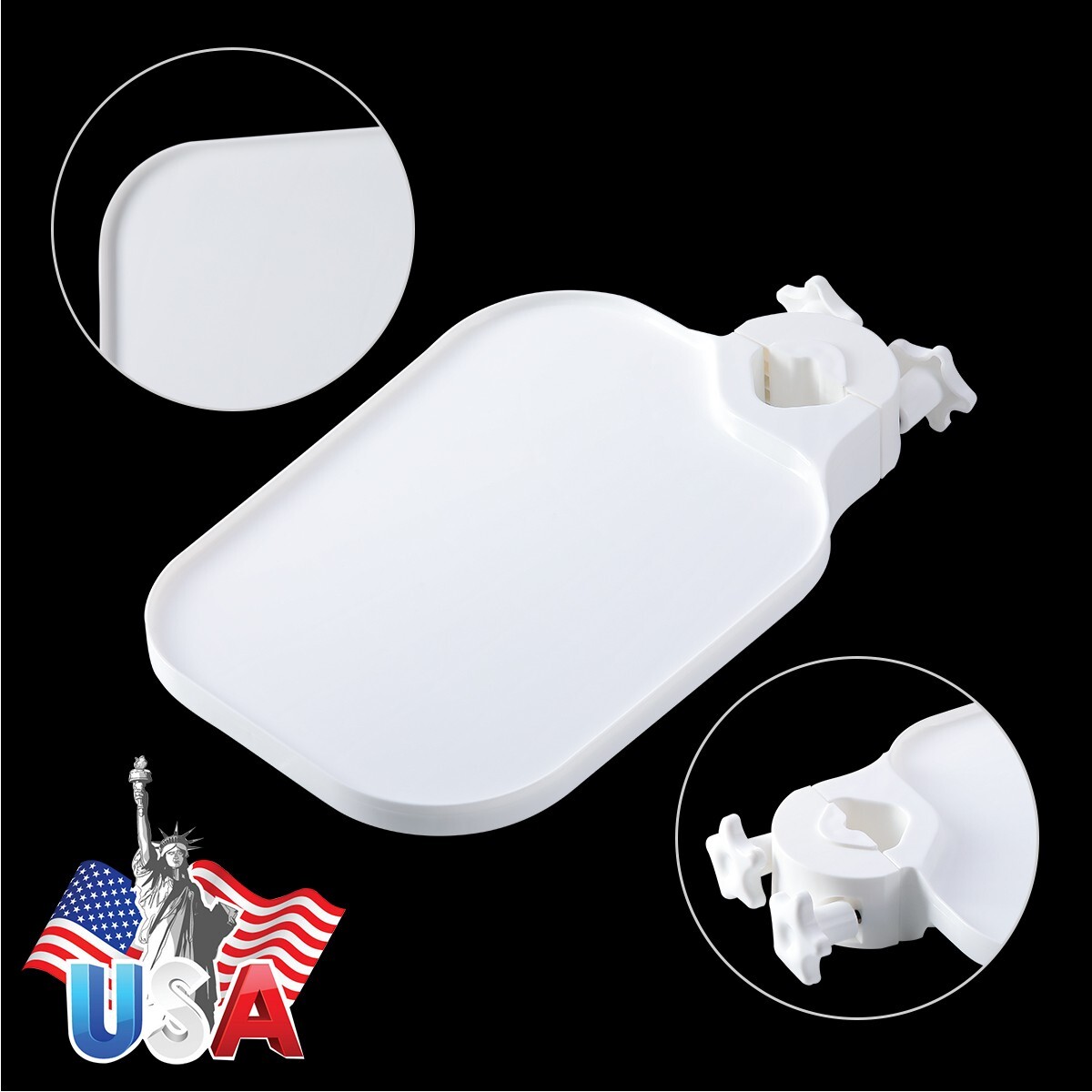 Dental Plastic Post Mounted Tray Table Chair Accessories Adjustable