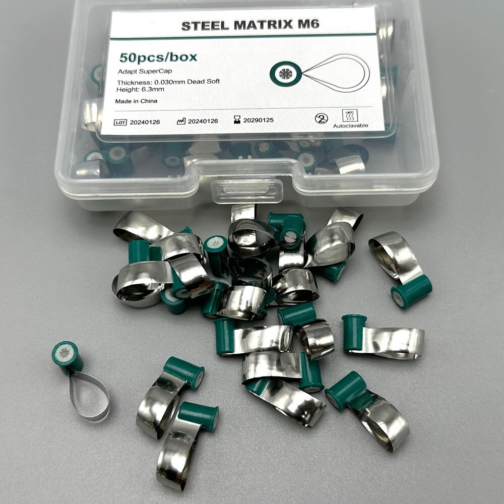 Dental Adapt SuperCap Steel Matrix M6 Matrices 50Pcs/Box Thickness 0.03/0.038mm
