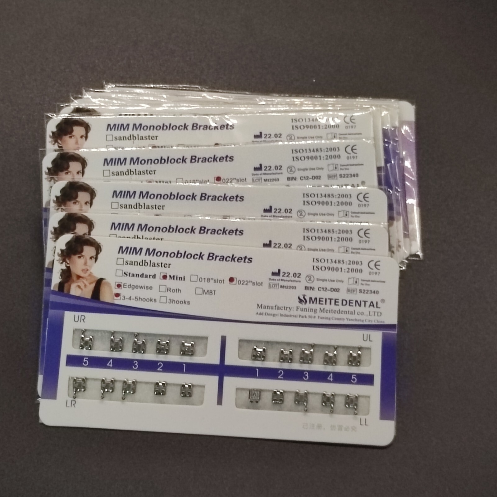 10Sets Dental Teeth Bracket Metal Braces Mini Edgewise 022 345 Hooks
