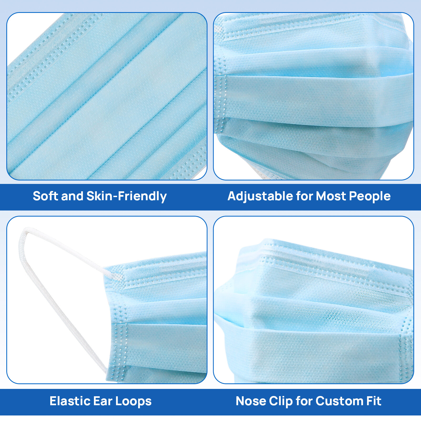 JMU Black ASTM Level 3 Medical Mask 4 Layer Disposable Face Masks BFE 98%