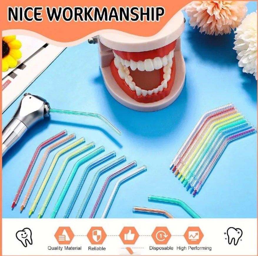 250pc Dental Disposable Spray Tips Triple Nozzles 3-Way Air Water Syringe Tip US