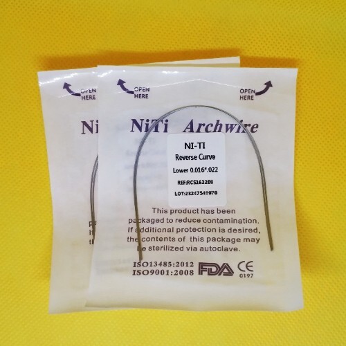 Dental Orthodontic Reverse Curve Arch Wires Super Elastic Niti Rectangular Wires