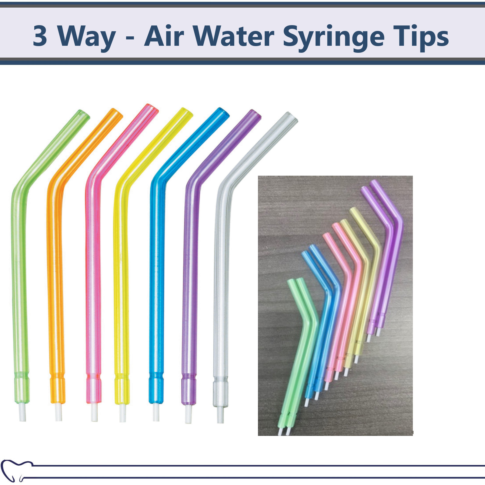 Dental 3-Way Air Water Syringe Disposable Spray Tips Triple Nozzles Upto 1000/Bx