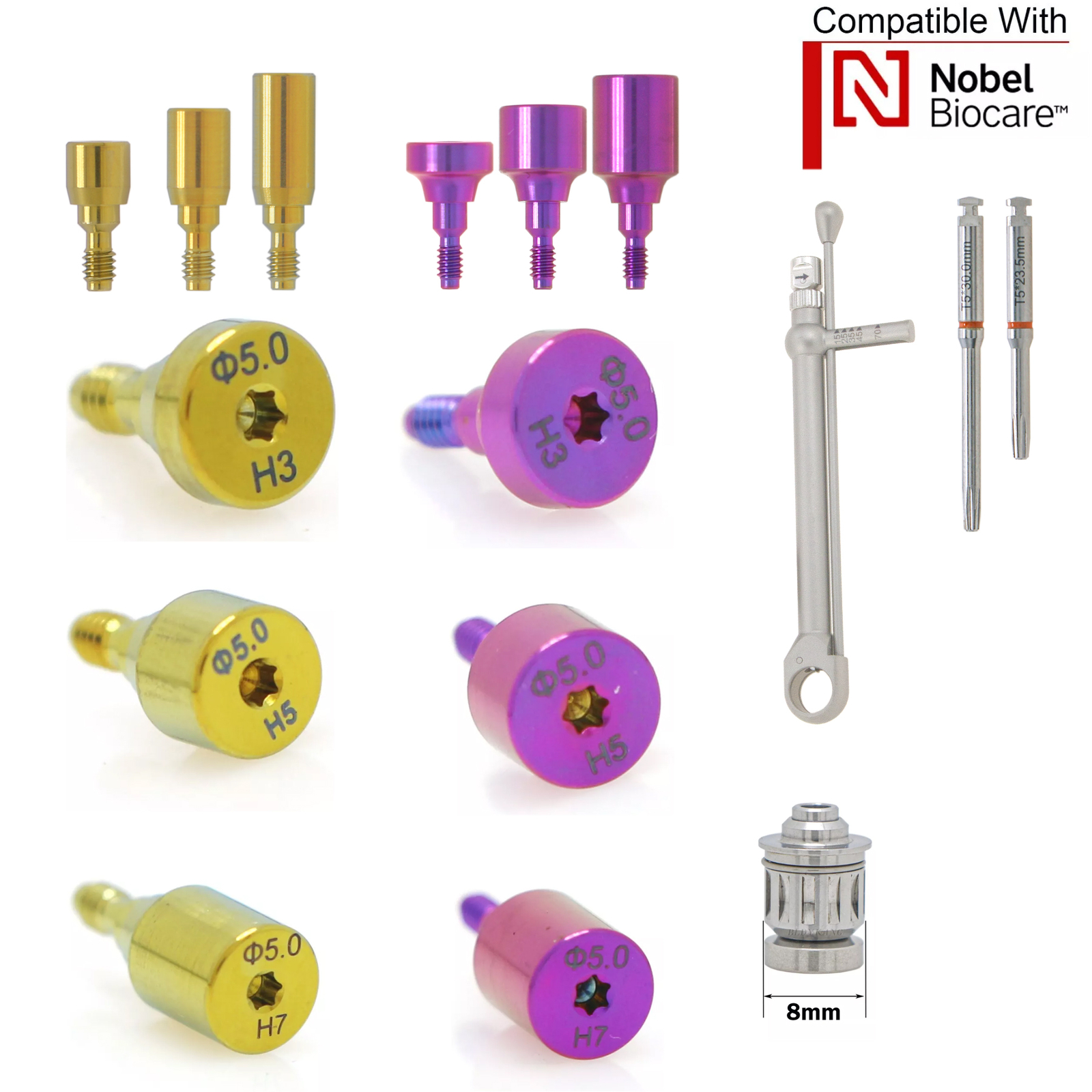 Fits Nobel Locator/Healing Abutments NP/RP Closure Cap Open/Closed Tray Conical