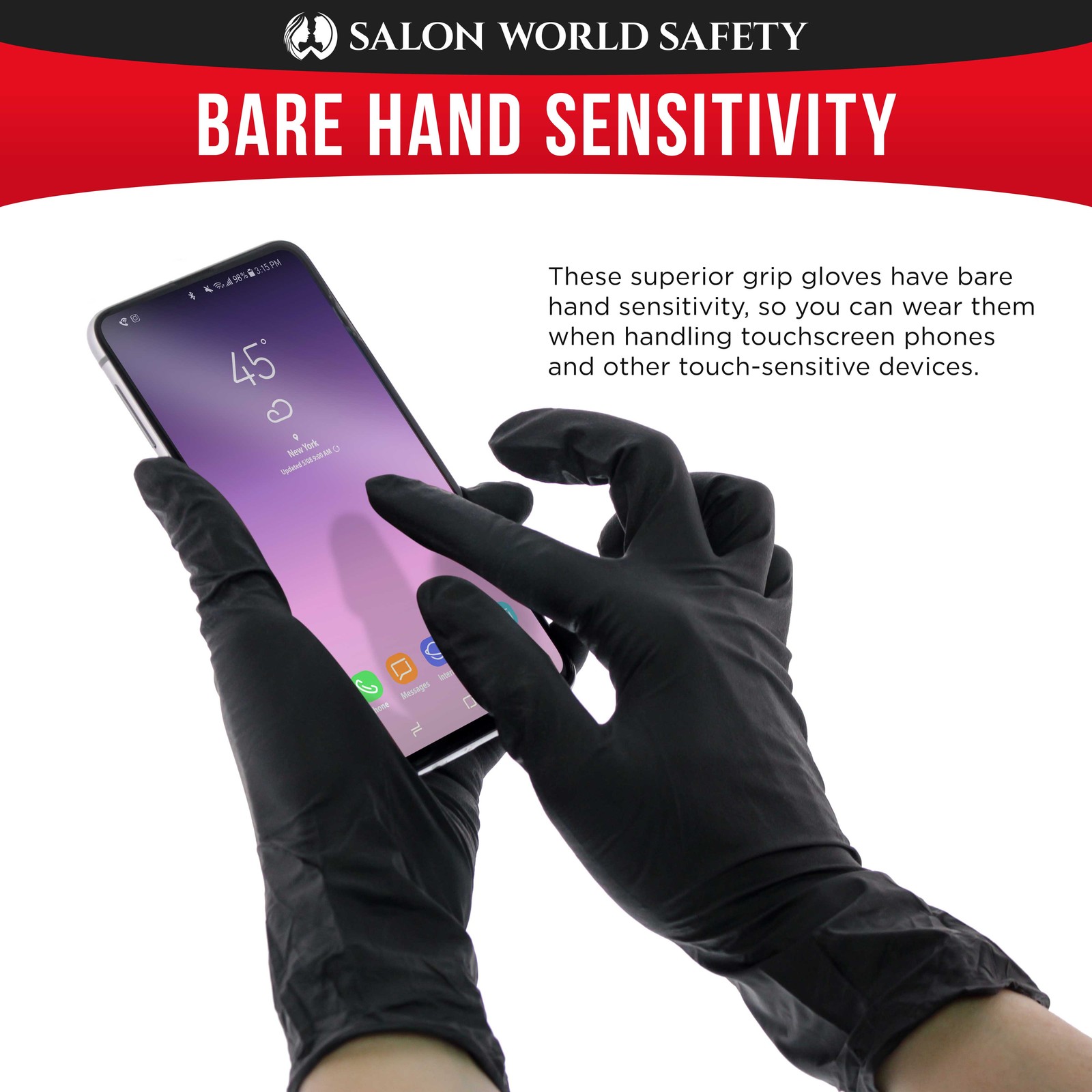 Black Nitrile Disposable Gloves, 3 Boxes of 100, Medium, 4 Mil – Latex Free