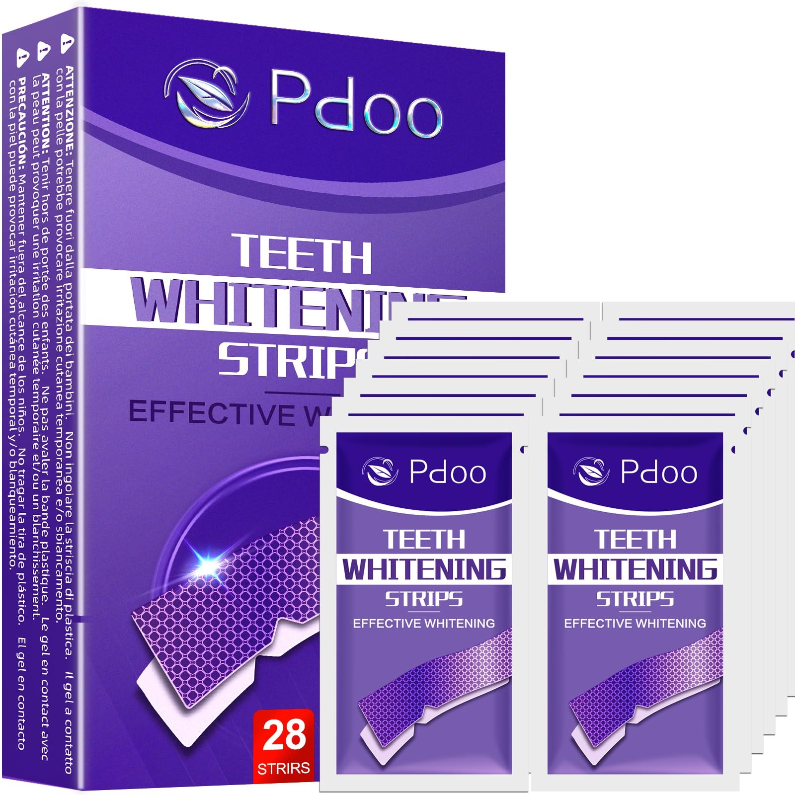 Purple Teeth Whitening Strips 28 Count – 14 Days 1 (Pack of 28),