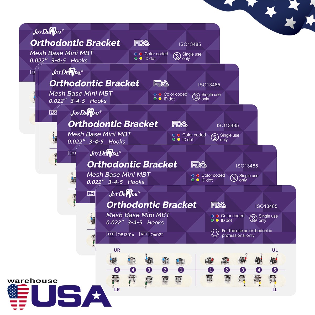 Dental Orthodontic Non-Conv 1st Molar Bondable Monoblock Roth 0.022 Buccal Tubes