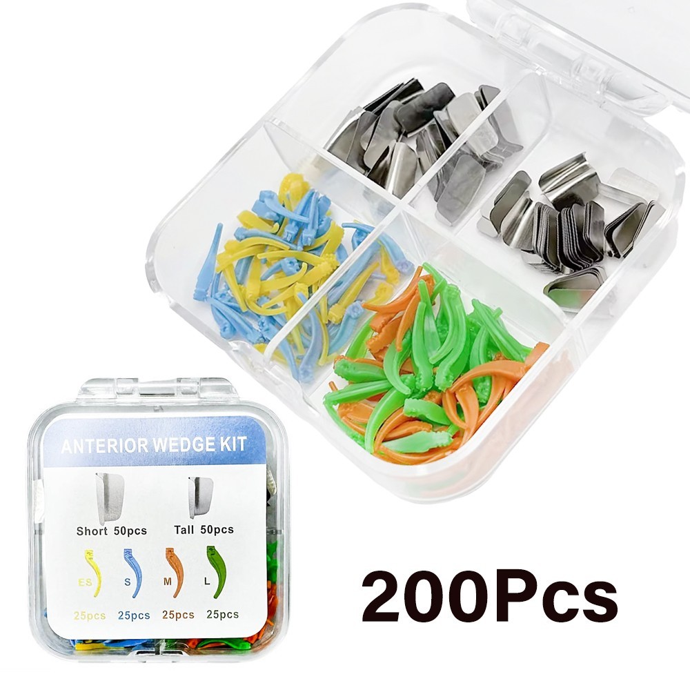 200Pcs Dental Anterior Matrix System Wedge Matrix Bands Kit Interdental Wedges