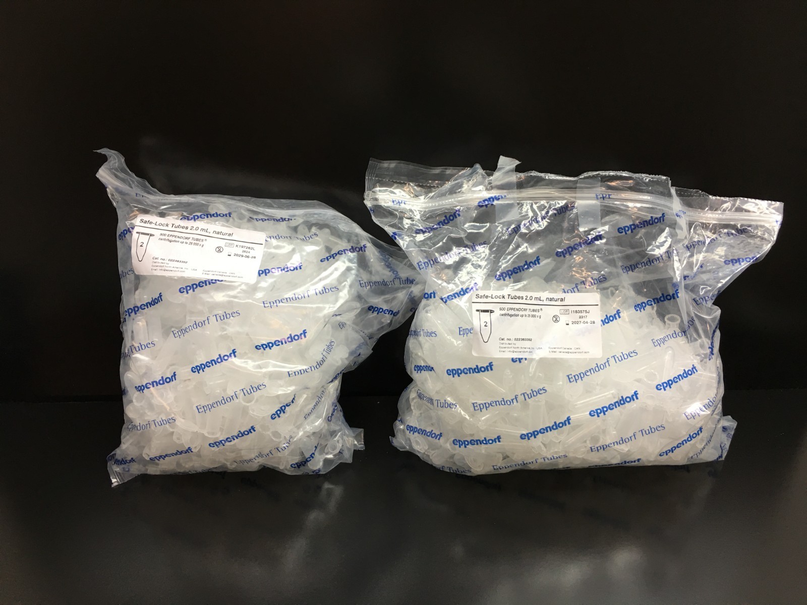 Eppendorf Cat No 022363352 Safe-Lock Tubes 2.0mL Natural Microtube Lot 2 PKS
