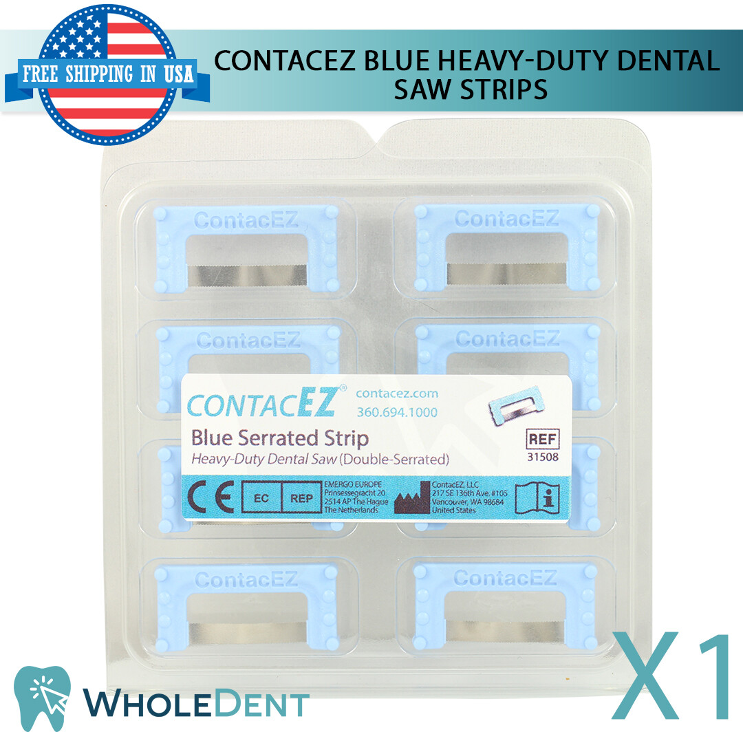 ContacEZ Blue Heavy-Duty Dental Saw 8 Strips Restorative Subgingival Cutter