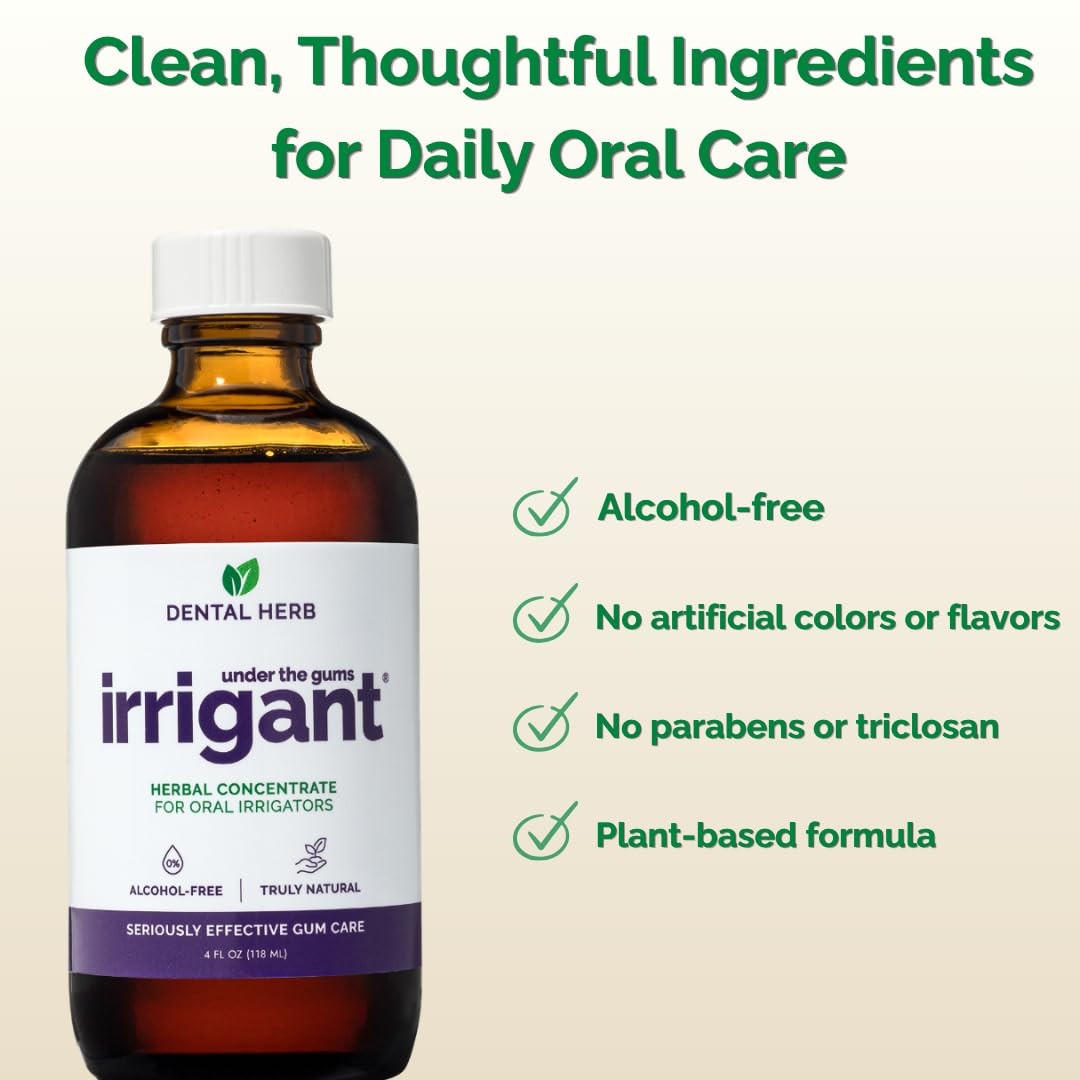 Under The Gums Irrigant Solution – Alcohol-Free, Vegan Herbal Solution for Wa…